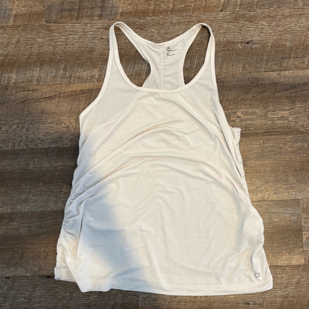 GAP Fit Breathe Maternity Racerback Tank Top White M